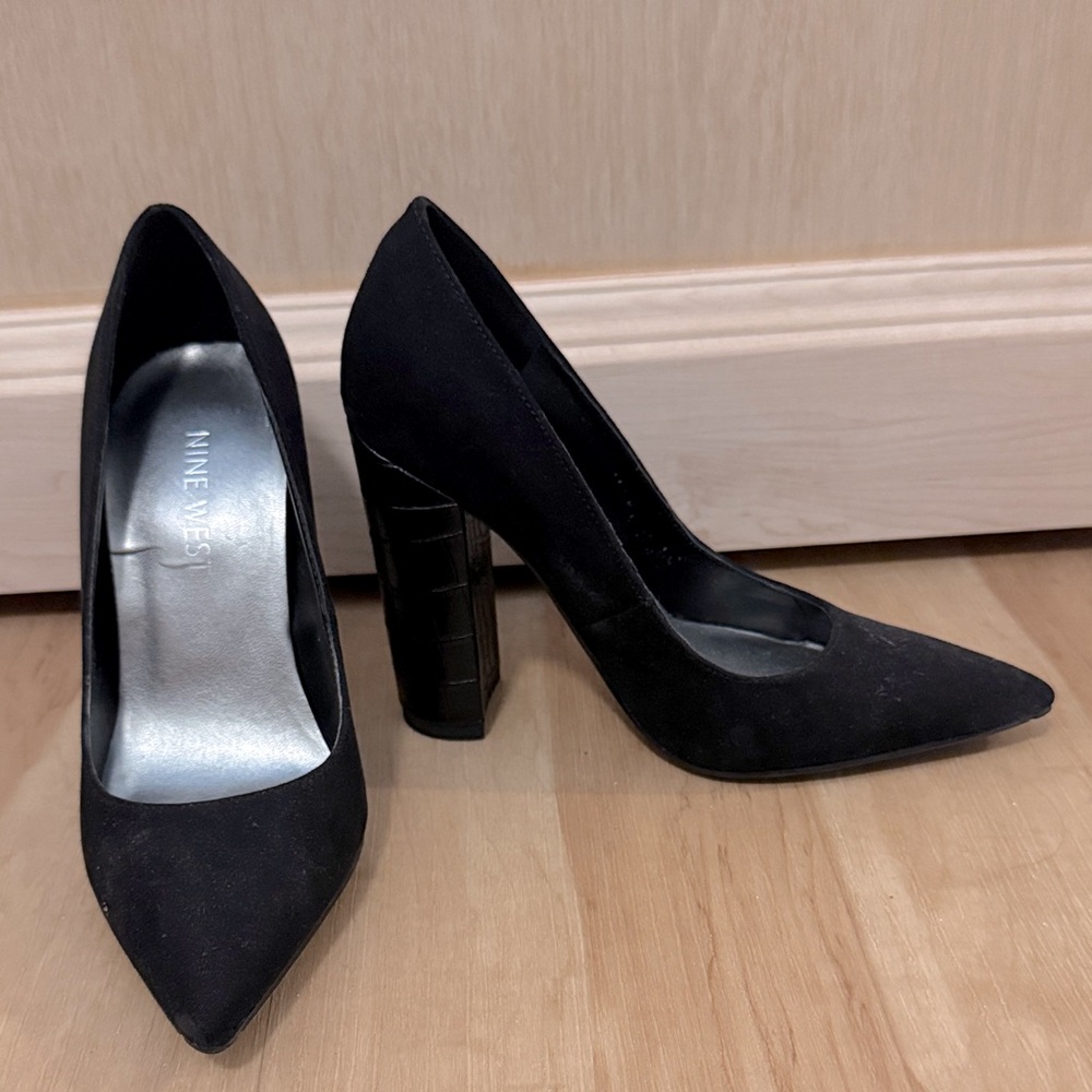 Nine West Black Block Heel Pumps